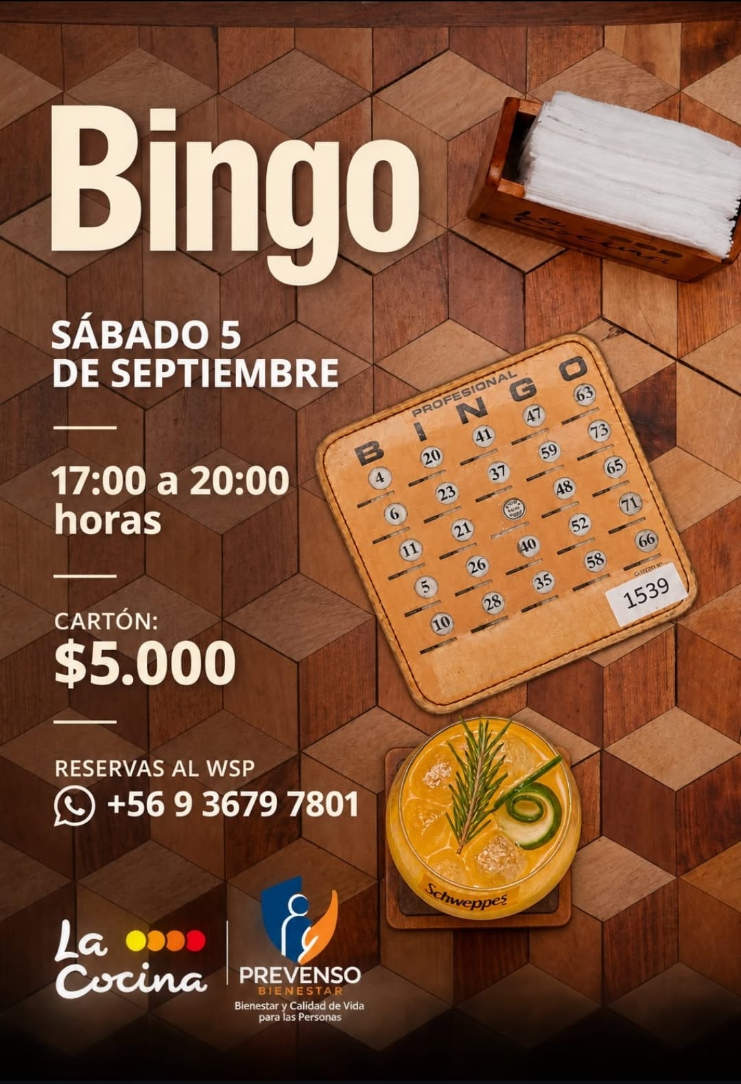 🎉 ¡GRAN BINGO Y TARDE FAMILIAR CON PREVENSO BIENESTAR Y LA COCINA! 💙🧡